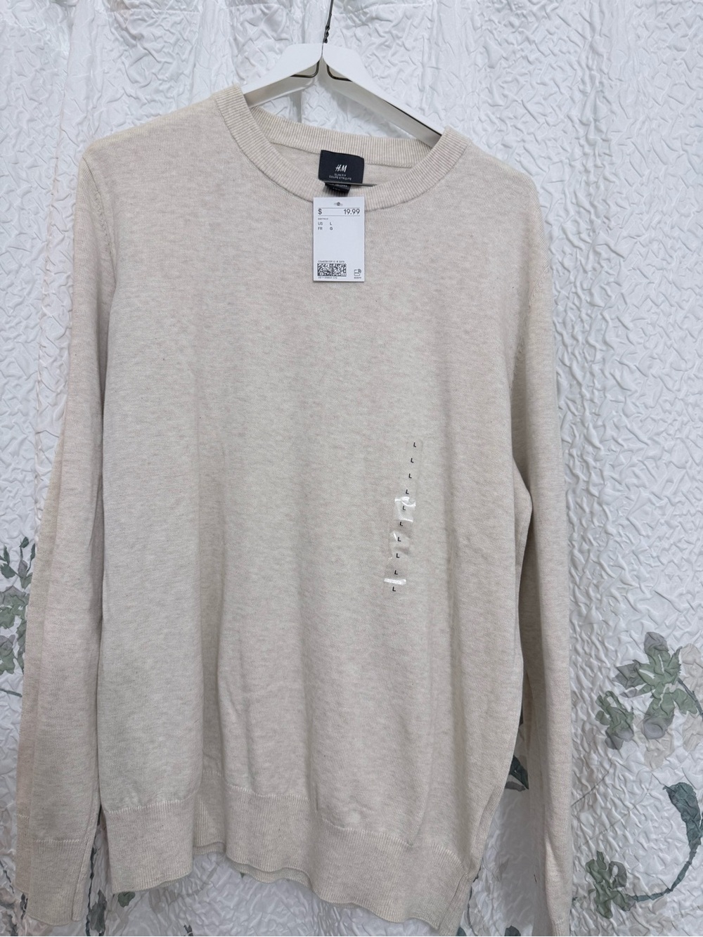 H&M Men's Crewneck Sweater - Light Beige